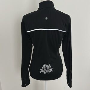 Cute Athleta Black Jacket with Designs and Zip Pockets